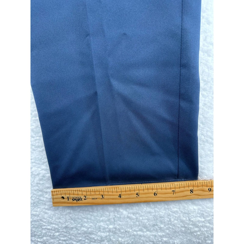 HAGGAR Men's Cool 18 PRO Blue Stretch Straight Fit Flat Front Dress Pants 34x34 - Picture 2 of 10